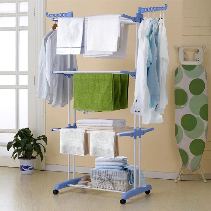 Tendedero de Ropa Plegable de 4 Niveles – Ahorra Espacio y Seca Más Rápido